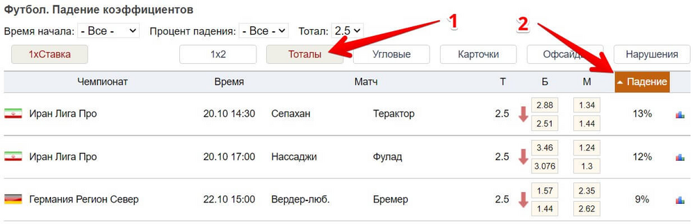 Интерфейс сканера 24score.pro