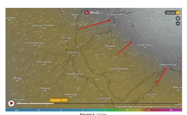 Облачность, windy.com