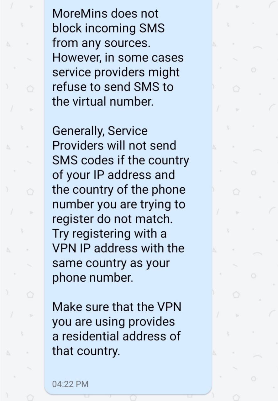 Иногда причиной не получения СМС может служить не сам номер, а регион из которого вы запрашиваете код.