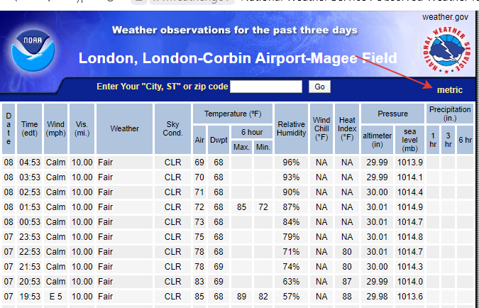 По этой ссылке, переводим в Цельсия