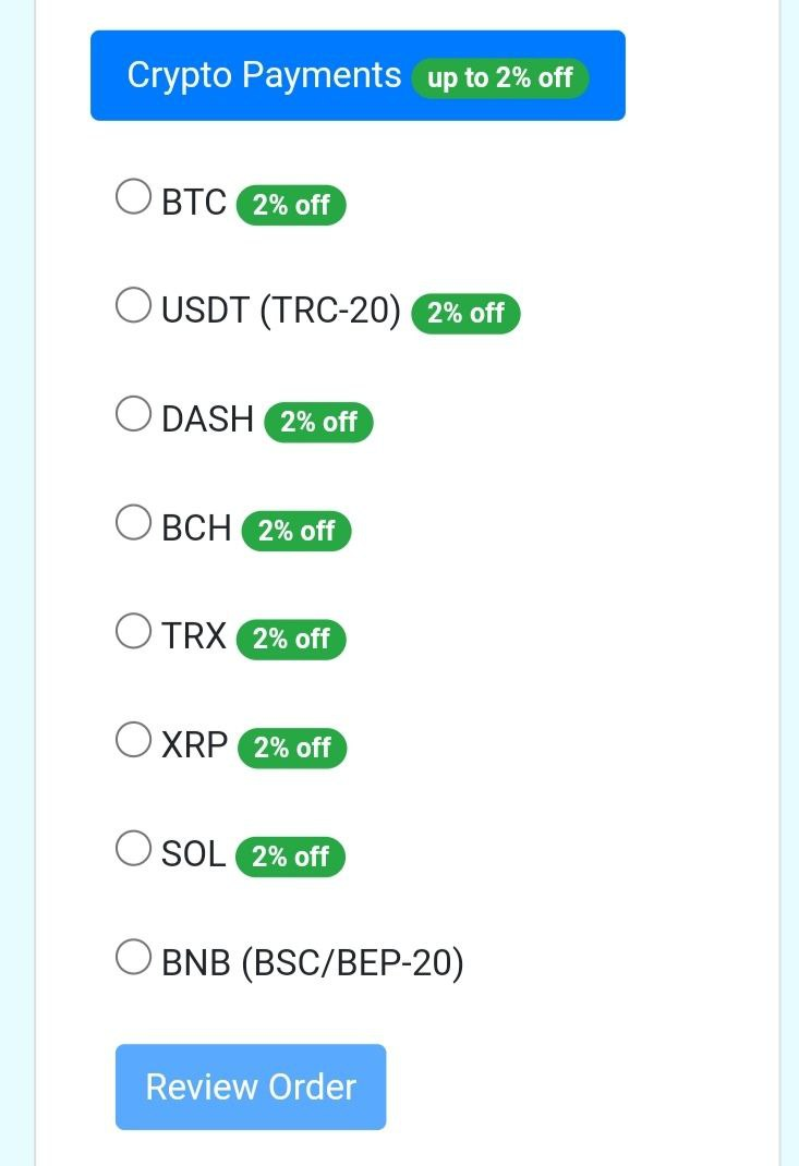 Скидка 2% при оплате криптой