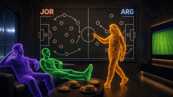 Jordan — Argentina: a rotated champ, a parked bus, and what 8 AIs see coming