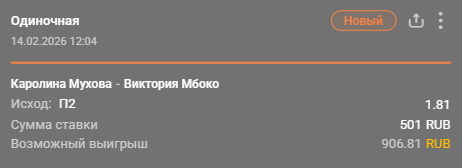 Мухова – Мбоко: победа Мбоко / Для конкурса «Ставкомат»