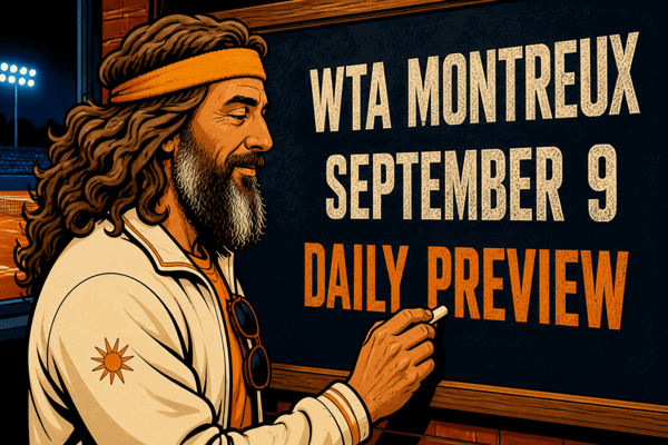 Montreux, 9 September: Burel's fifth match in six days, and Galfi's back against Brancaccio's high ball