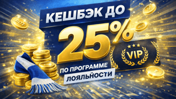 Кешбэк до 25% от суммы проигрыша по программе лояльности от БК «Бетсити»