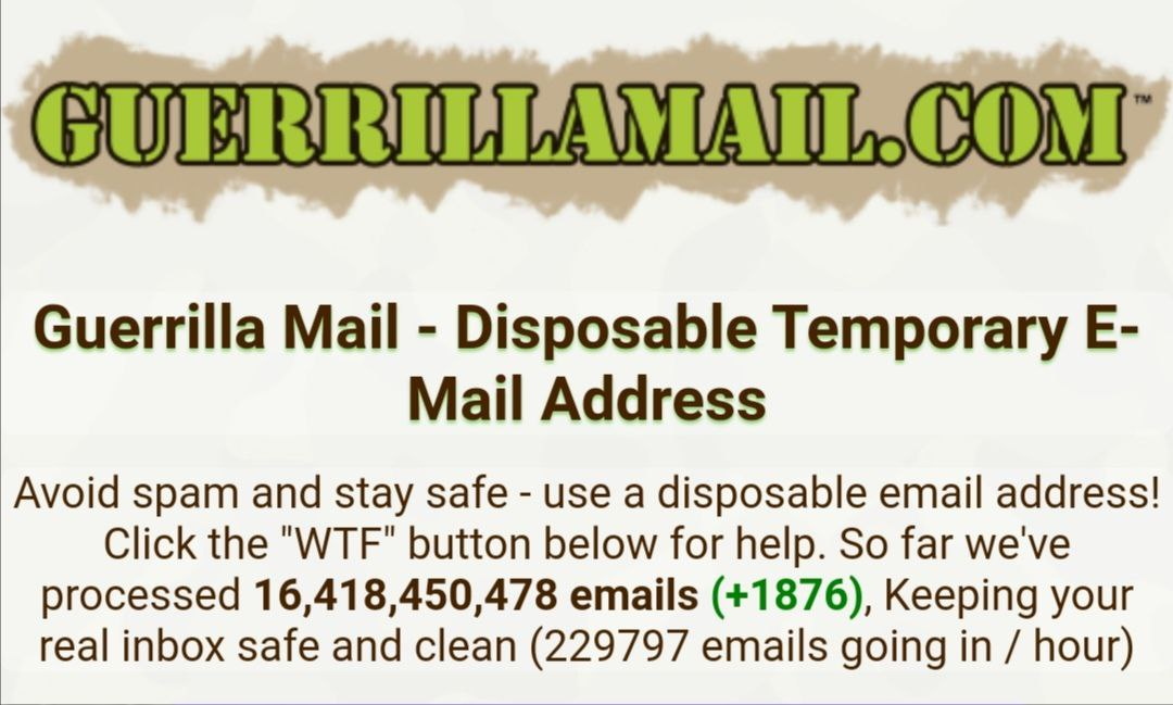 Главная сайта www.guerrillamail.com
