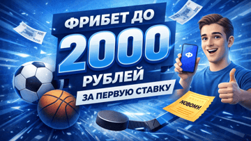 Фрибет до 2000 рублей за регистрацию и первую ставку от «Бетсити»