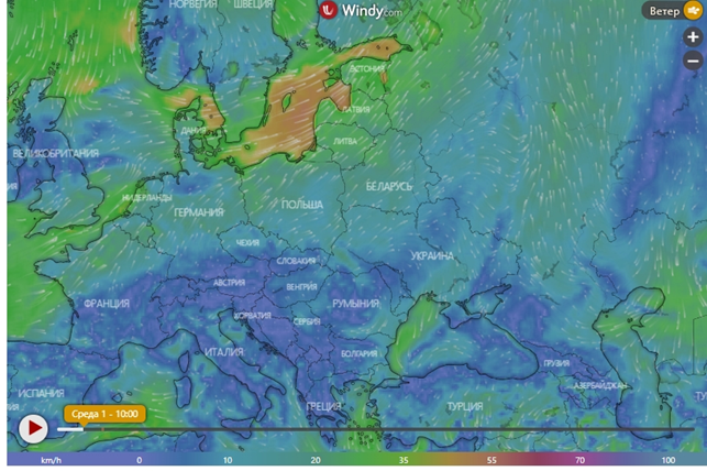 распределение атмосферных циклонов
