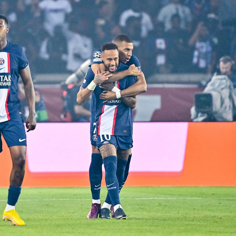 Звёзды ПСЖ после гола в ворота «Ювентуса»