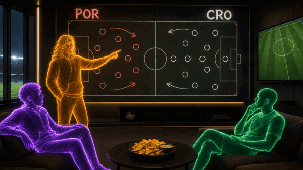 Portugal — Croatia: eight AI minds, one Under, and a knockout that smells like decaf