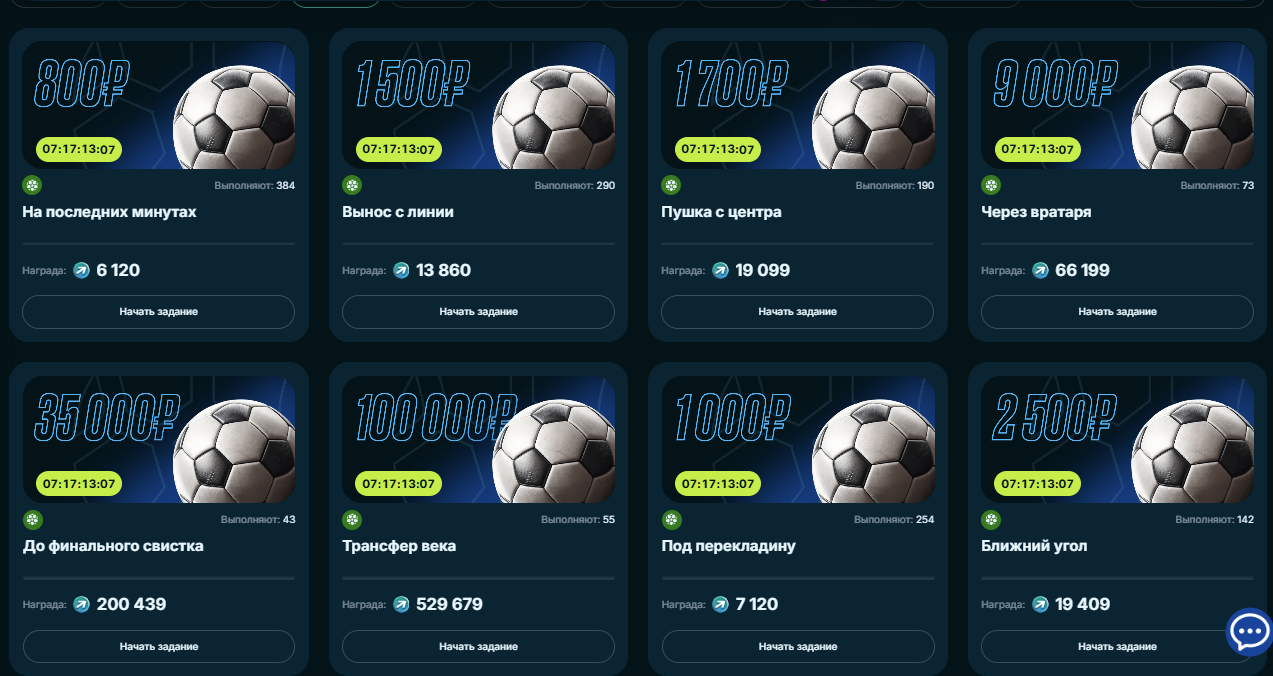 Варианты заданий по ставкам на футбол.