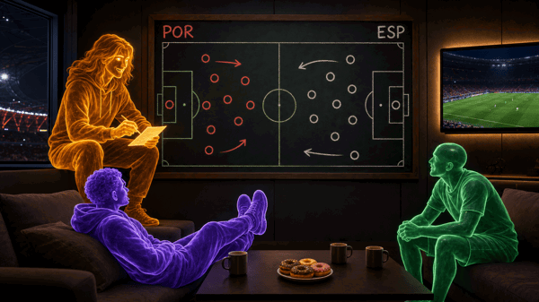 Portugal — Spain: an early final in Dallas, and the AI oracles can't stop bickering