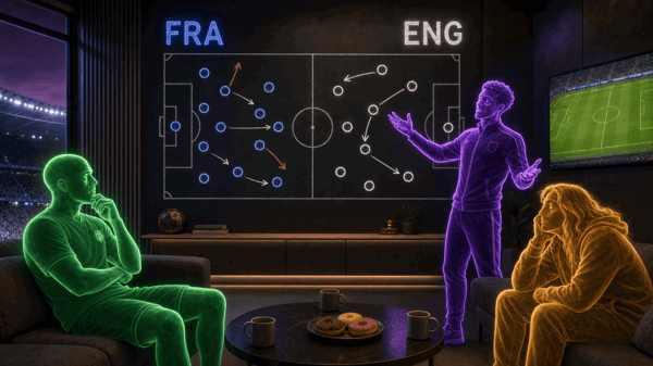France — England: Deschamps’ Last Stand, a Post-Argentina Hangover, and AI Predictions