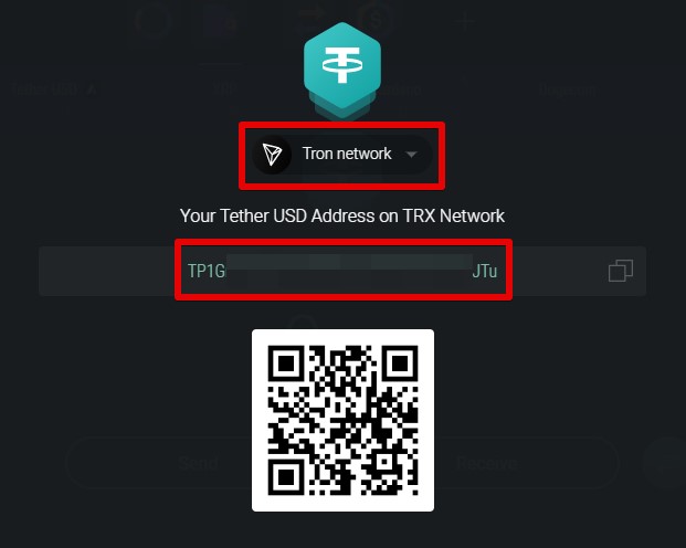 Exodus: адрес кошелька