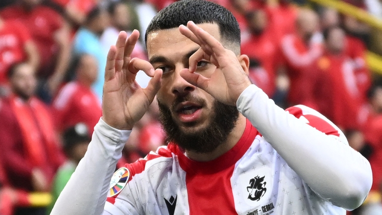 Георгис Микаутадзе после гола в ворота Турции. Фото Getty Images