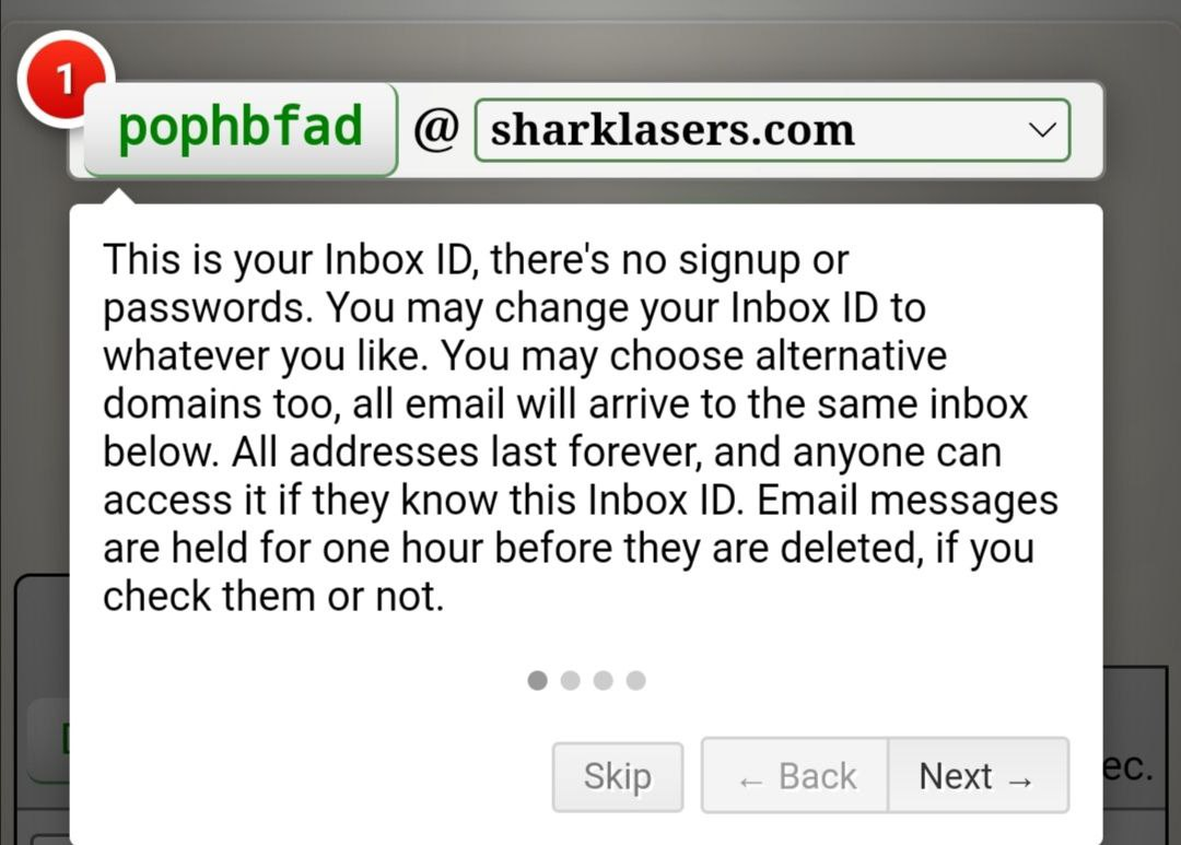 Создание имени ящика и выбор почтового домена