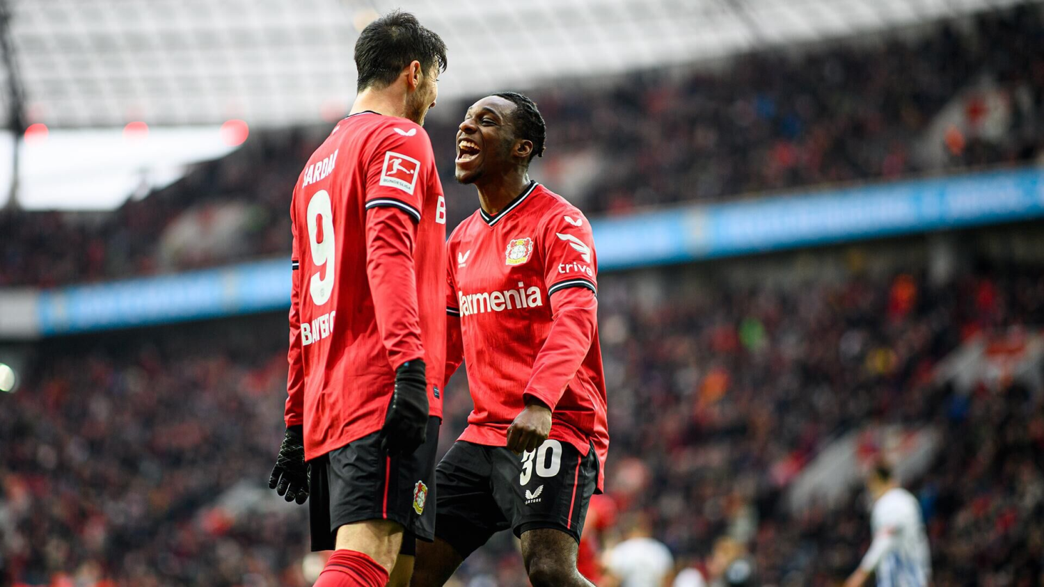 Азмун и Фримпонг празднуют очередной гол «Байера». Фото: РИА Новости